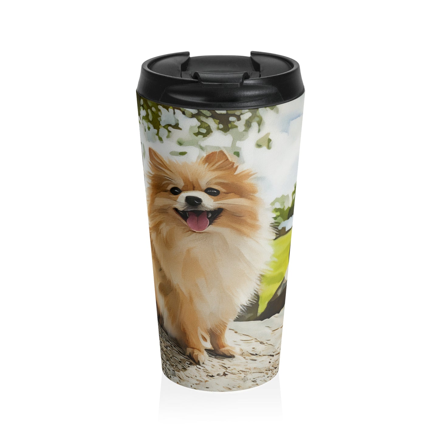 Personalized Watercolor Portrait Stainless Steel Travel Mug, Dog Watercolor Image, Pet Watercolor Coffee Cup, Dog Lover Gift, Animal Art, Pet Owner Present,