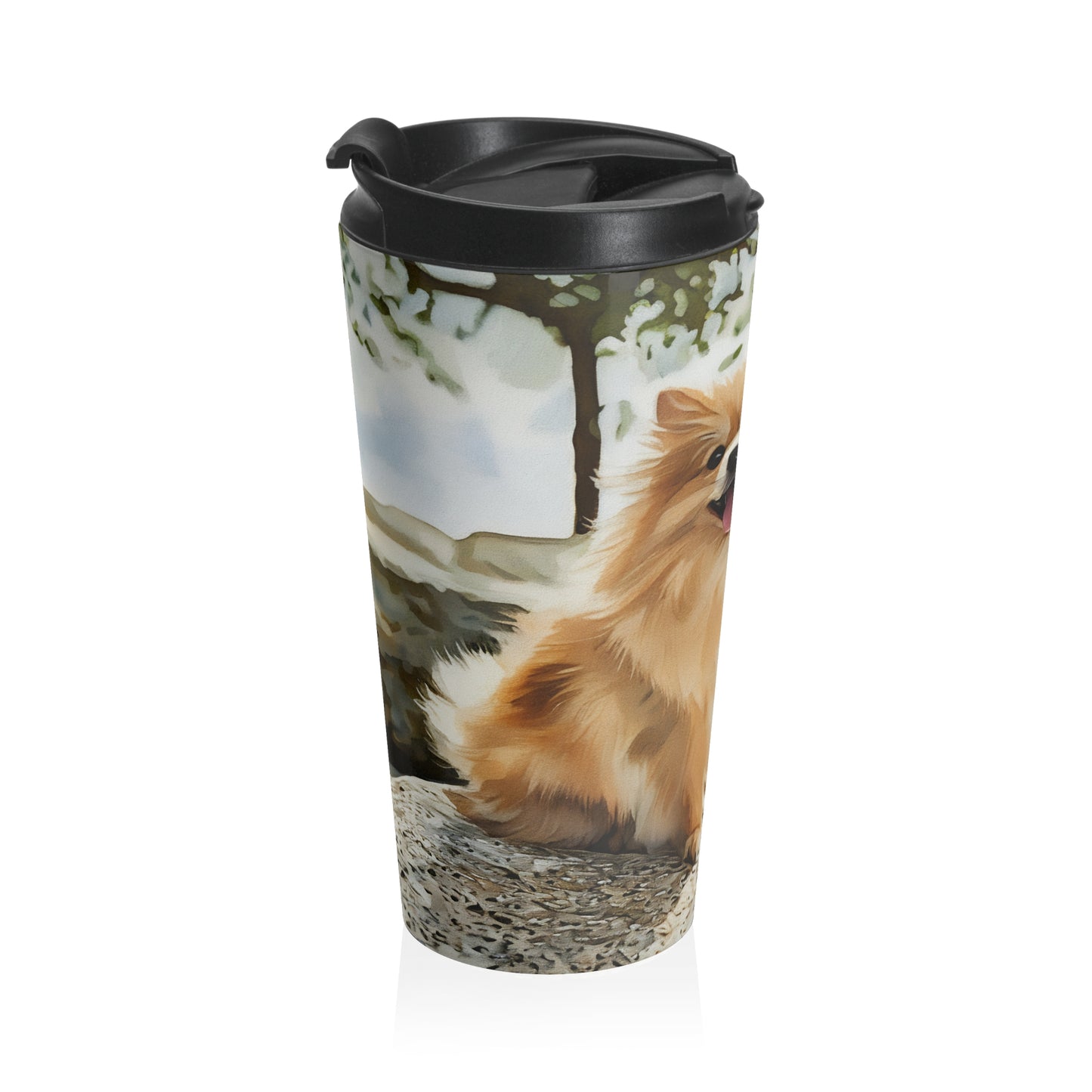 Personalized Watercolor Portrait Stainless Steel Travel Mug, Dog Watercolor Image, Pet Watercolor Coffee Cup, Dog Lover Gift, Animal Art, Pet Owner Present,