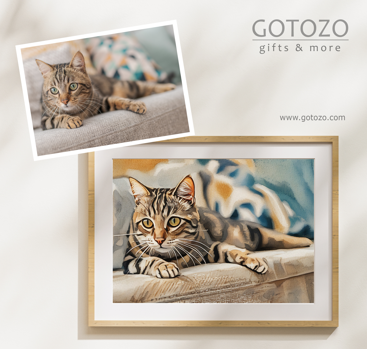 Beautiful Custom Pet Watercolor Portrait from Photo Personalized Pet Lover Gift