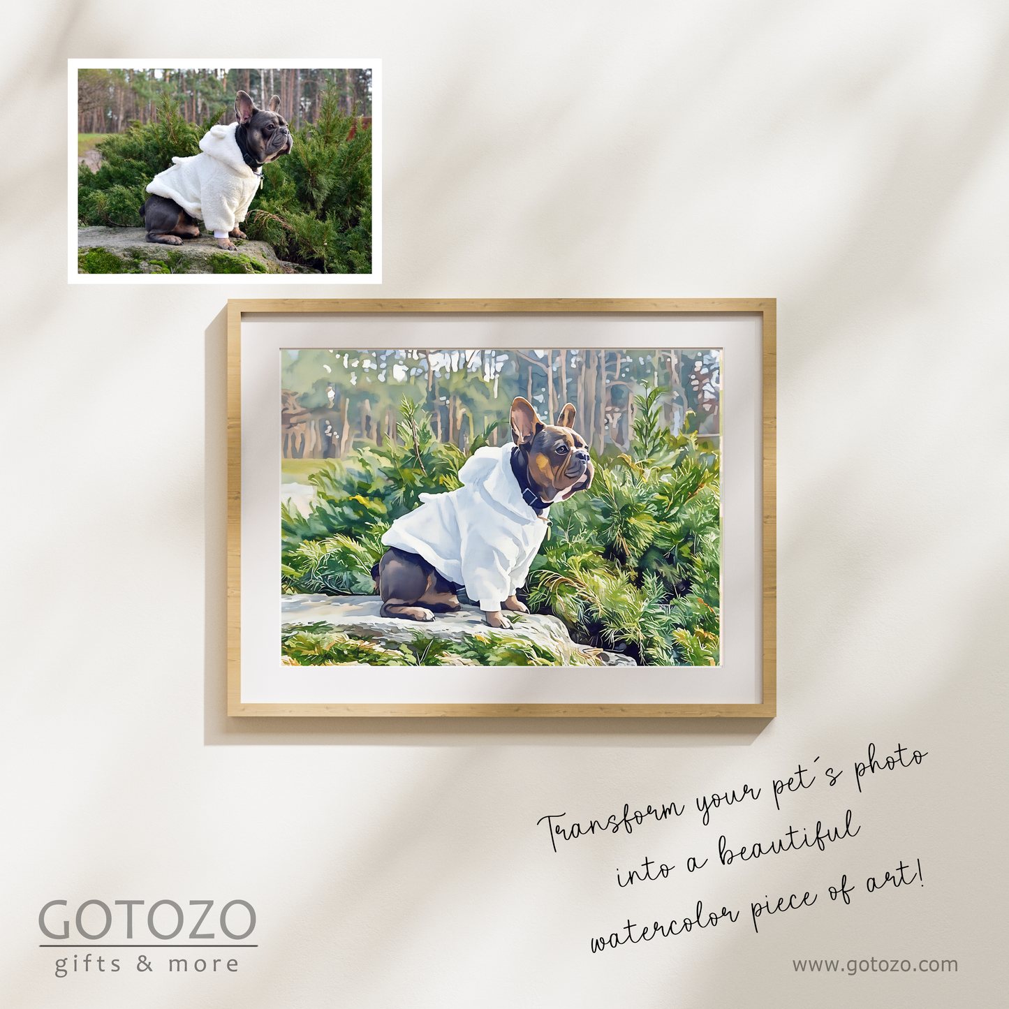Beautiful Custom Pet Watercolor Portrait from Photo Custom Gift