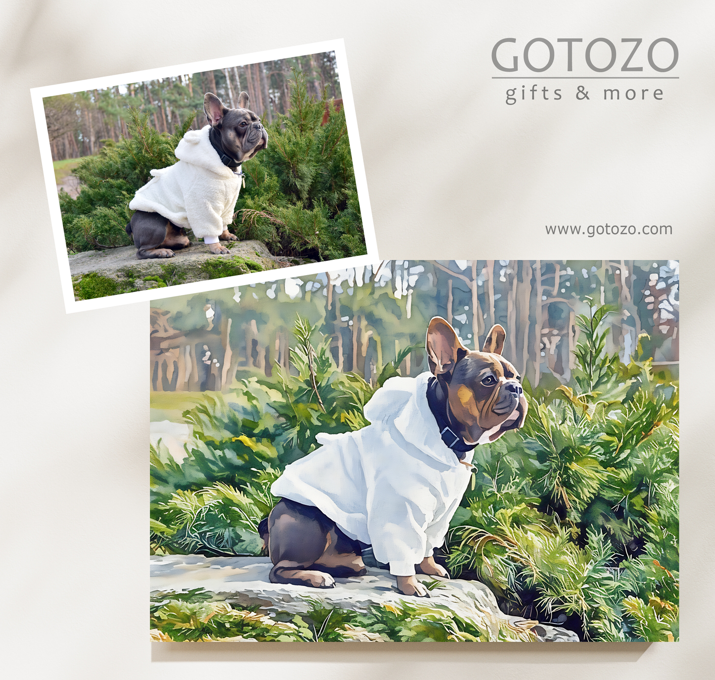 Beautiful Custom Pet Watercolor Portrait from Photo Personalized Pet Lover Gift