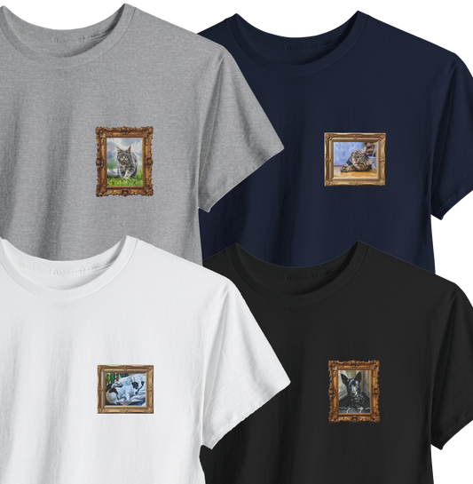 Personalized Mini Watercolor Pet Art T-Shirt, Pet Lover Shirt, Gift for Dog Owners, Casual Wear, Unique Pet Art Tee