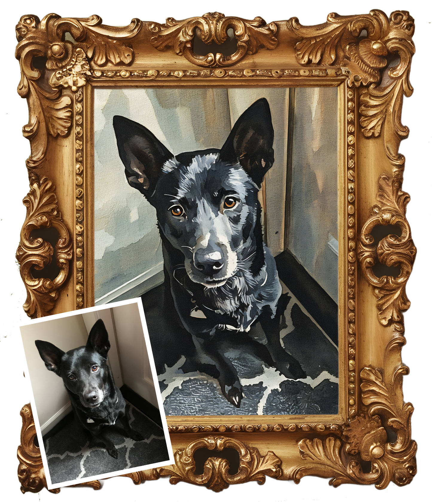 Unisex Heavy Cotton Personalized Watercolor Pet Art, Pet Lover Shirt, Gift for Dog Owners, Casual Wear, Unique Pet Art Tee